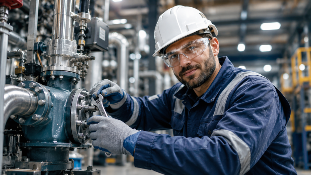 Tradesperson working in a high paying skilled trade career