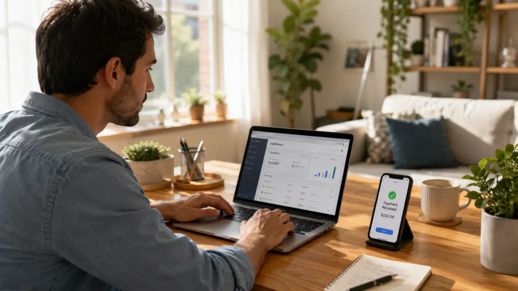 Woman working from home on online jobs without investment daily payment in the USA